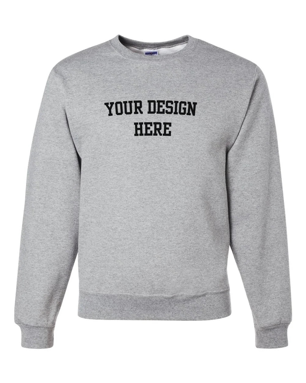 Your Design Here Black Print Custom Crewneck Sweatshirt - NYC Factory
