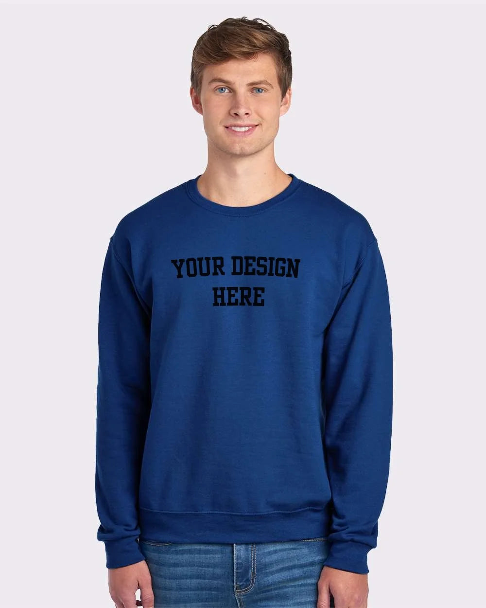 Your Design Here Black Print Custom Crewneck Sweatshirt - NYC Factory
