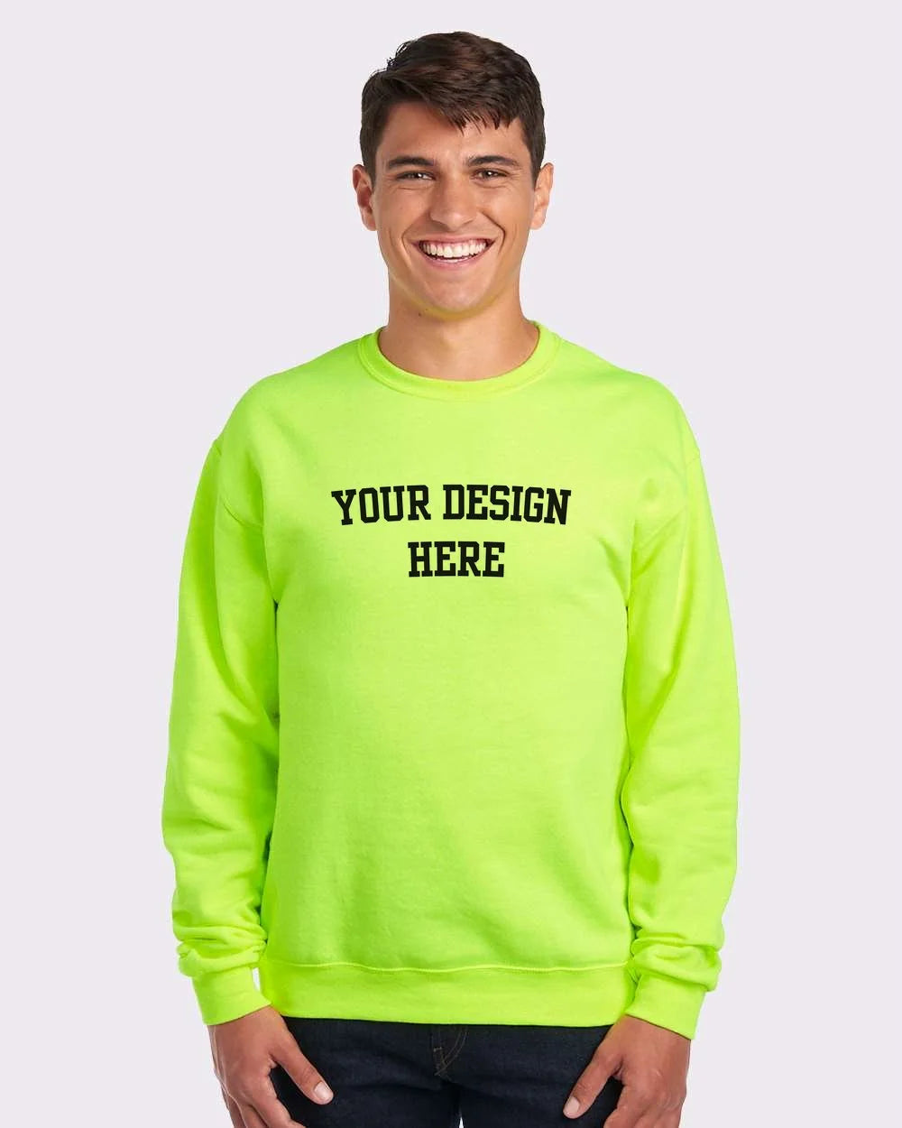 Your Design Here Black Print Custom Crewneck Sweatshirt - NYC Factory