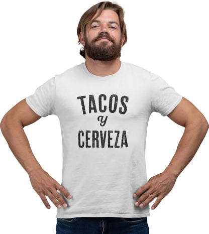 Men's Cinco De Mayo T-Shirt Taco Y Cerveza Party Beer Tees