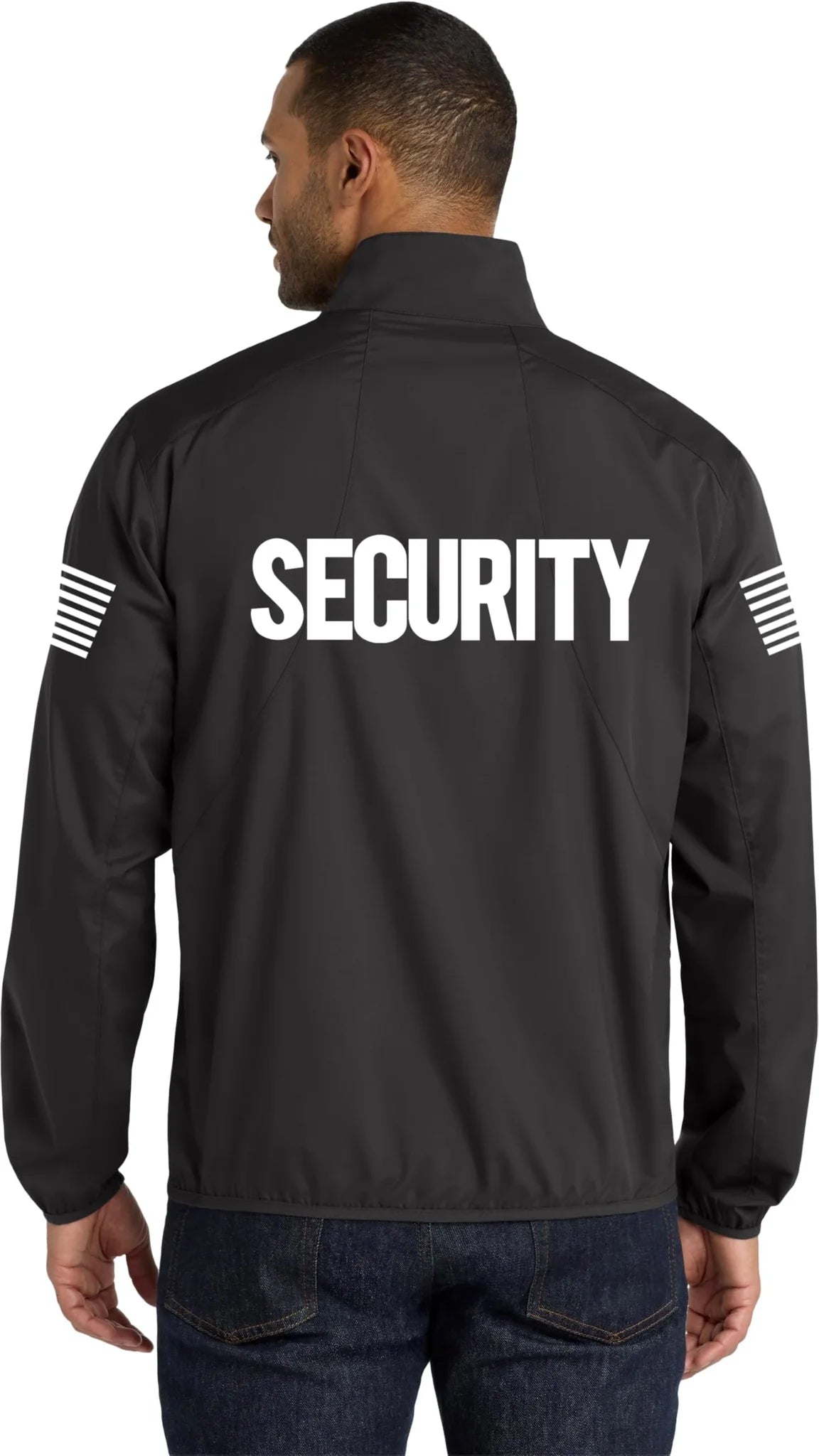 NYC FACTORY Men's Security Wind Breaker Jacket Wind & Water Resistant Full Zip & 1/2 Zippered