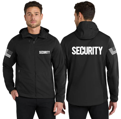 Men's Security Soft Shell Hooded Wind Breaker Guard Jacket Wind & Water Resistant - NYC Factory