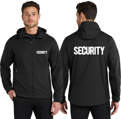 Men's Security Soft Shell Hooded Wind Breaker Guard Jacket Wind & Water Resistant - NYC Factory