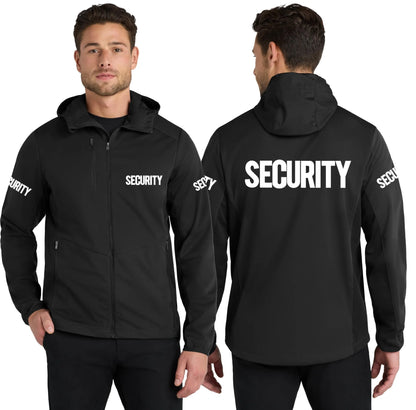 Men's Security Soft Shell Hooded Wind Breaker Guard Jacket Wind & Water Resistant - NYC Factory