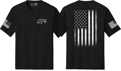 Men's USA Flag Tee Patriot Sleeve Print 1776 T-Shirts 4th of July - NYC Factory