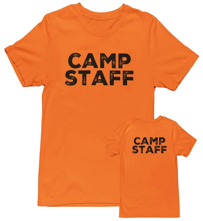 CAMP Staff T-Shirt Summer Counselor Rustic Design Cotton Tee (Front & Back)