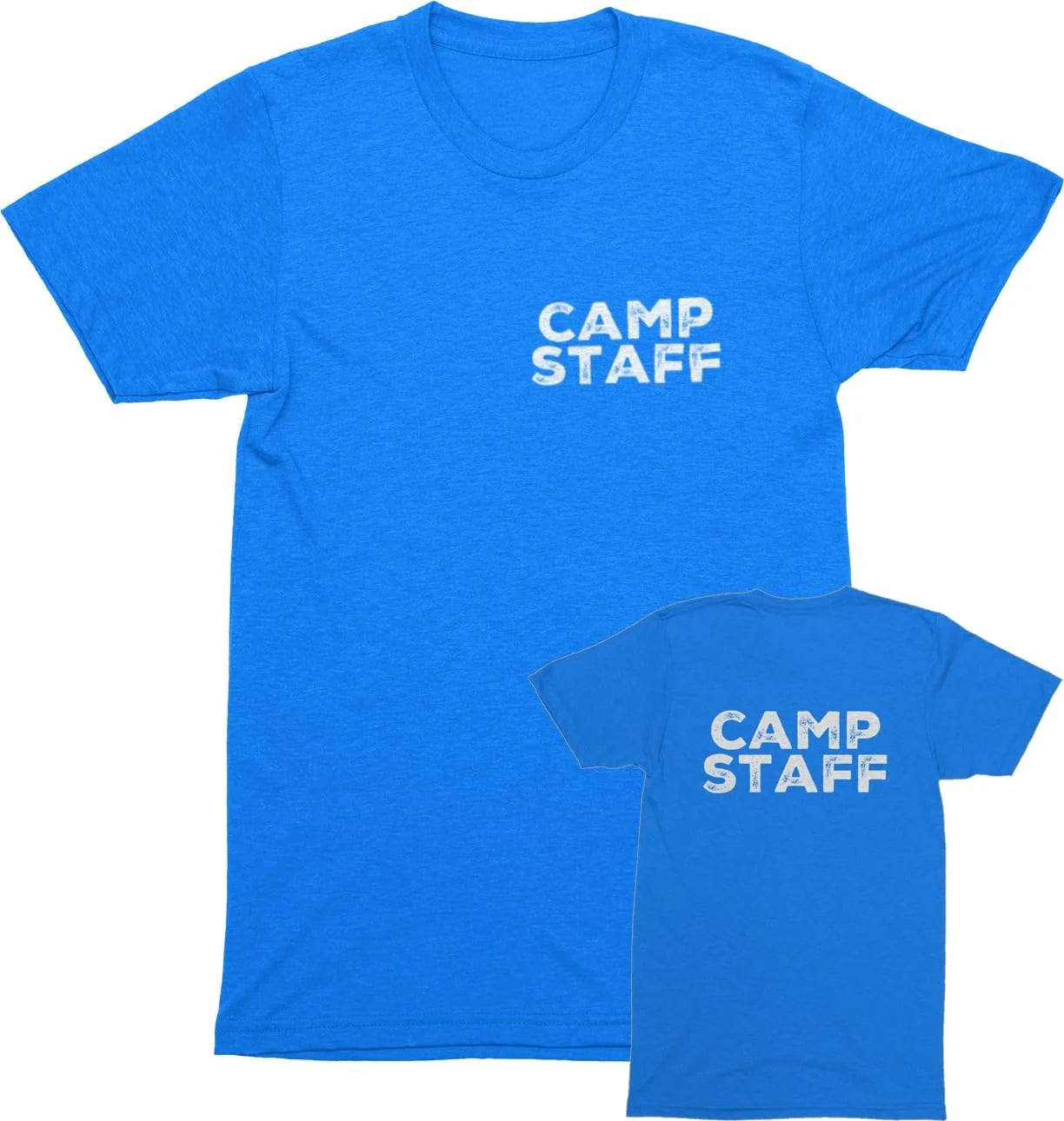 CAMP Staff T-Shirt Summer Counselor Rustic Design Cotton Tee (Chest & Back Print)