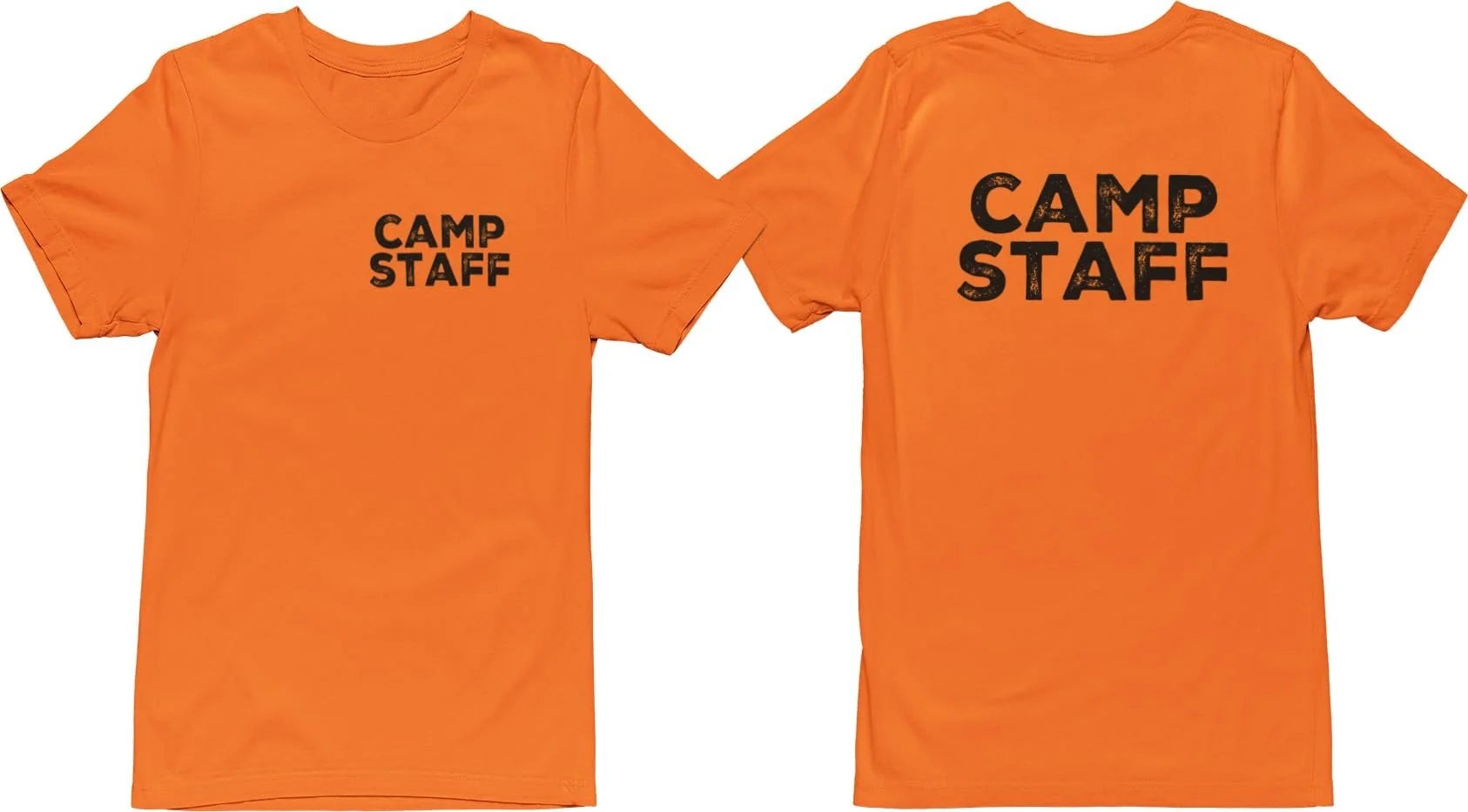 CAMP Staff T-Shirt Summer Counselor Rustic Design Cotton Tee (Chest & Back Print)
