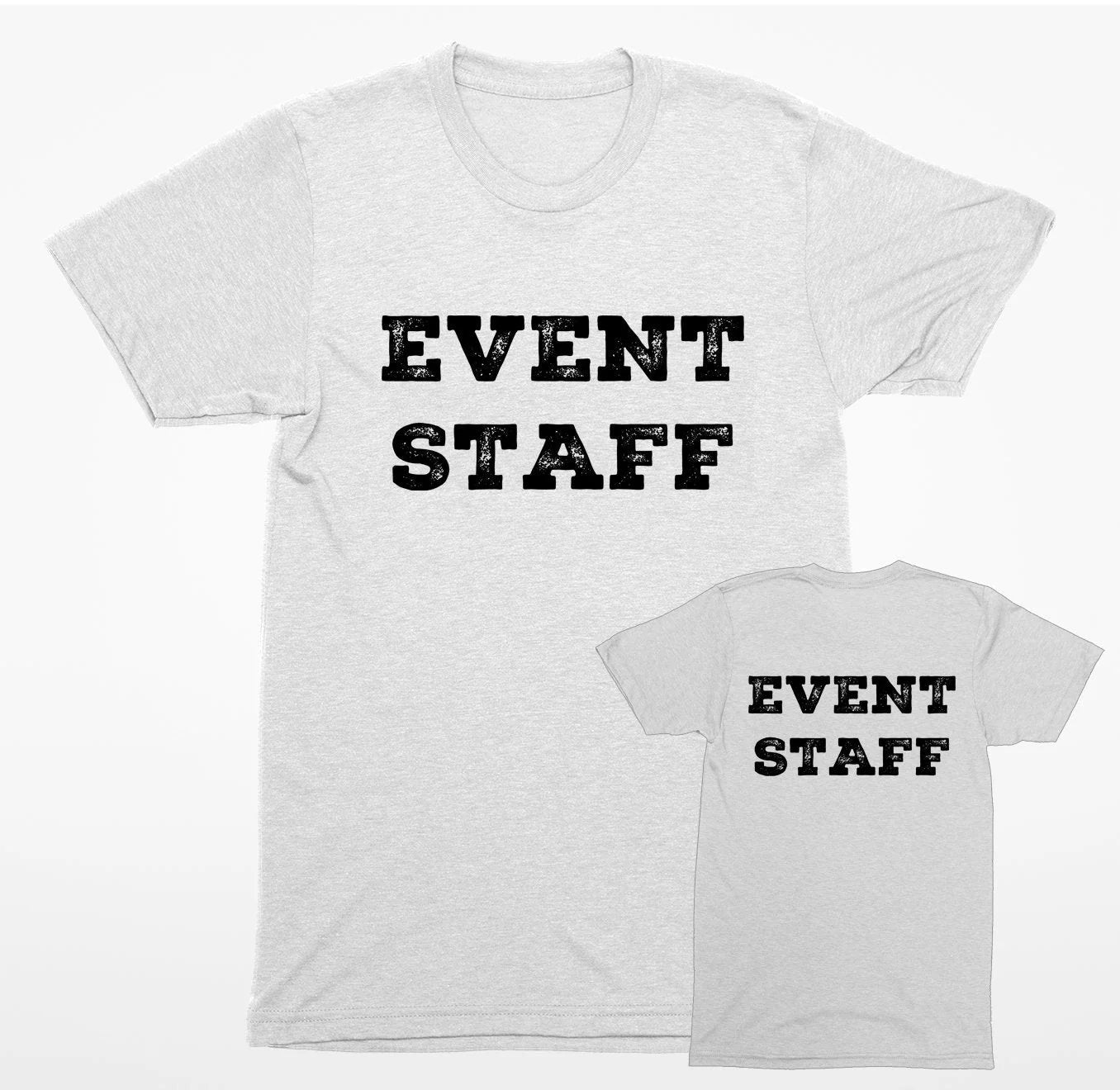 Professional Event T-Shirt - Rustic Design for Staff (Front & Back, NR-A) Soft Cotton Tees