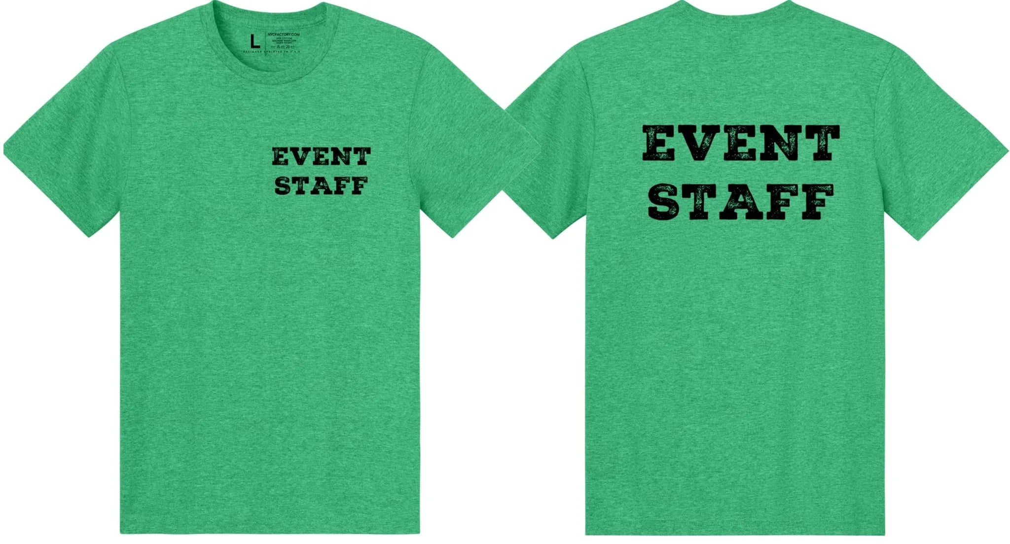 Professional Event Men's Unisex Staff Tees - Front & Back All Colors & Sizes In Stock - NYC Factory