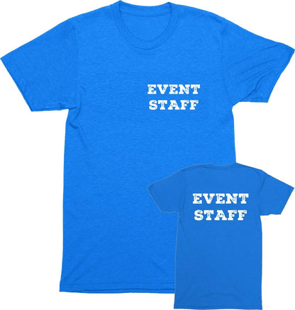 Professional Event Men's Unisex Staff Tees - Front & Back All Colors & Sizes In Stock - NYC Factory