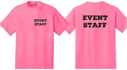 Professional Event Men's Unisex Staff Tees - Front & Back All Colors & Sizes In Stock - NYC Factory