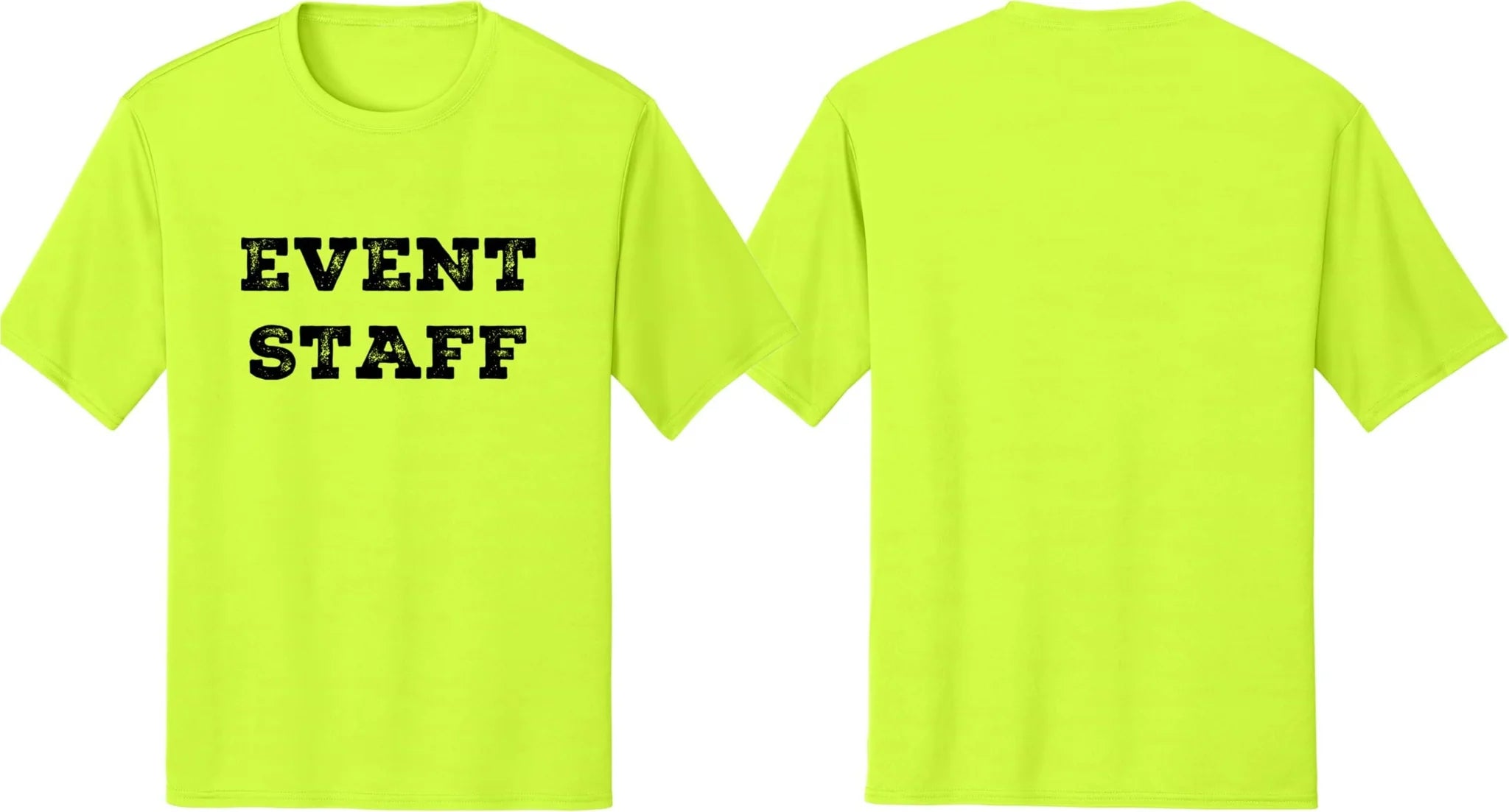 Professional Event Men's Unisex Staff Tees - Front & Back All Colors & Sizes In Stock - NYC Factory