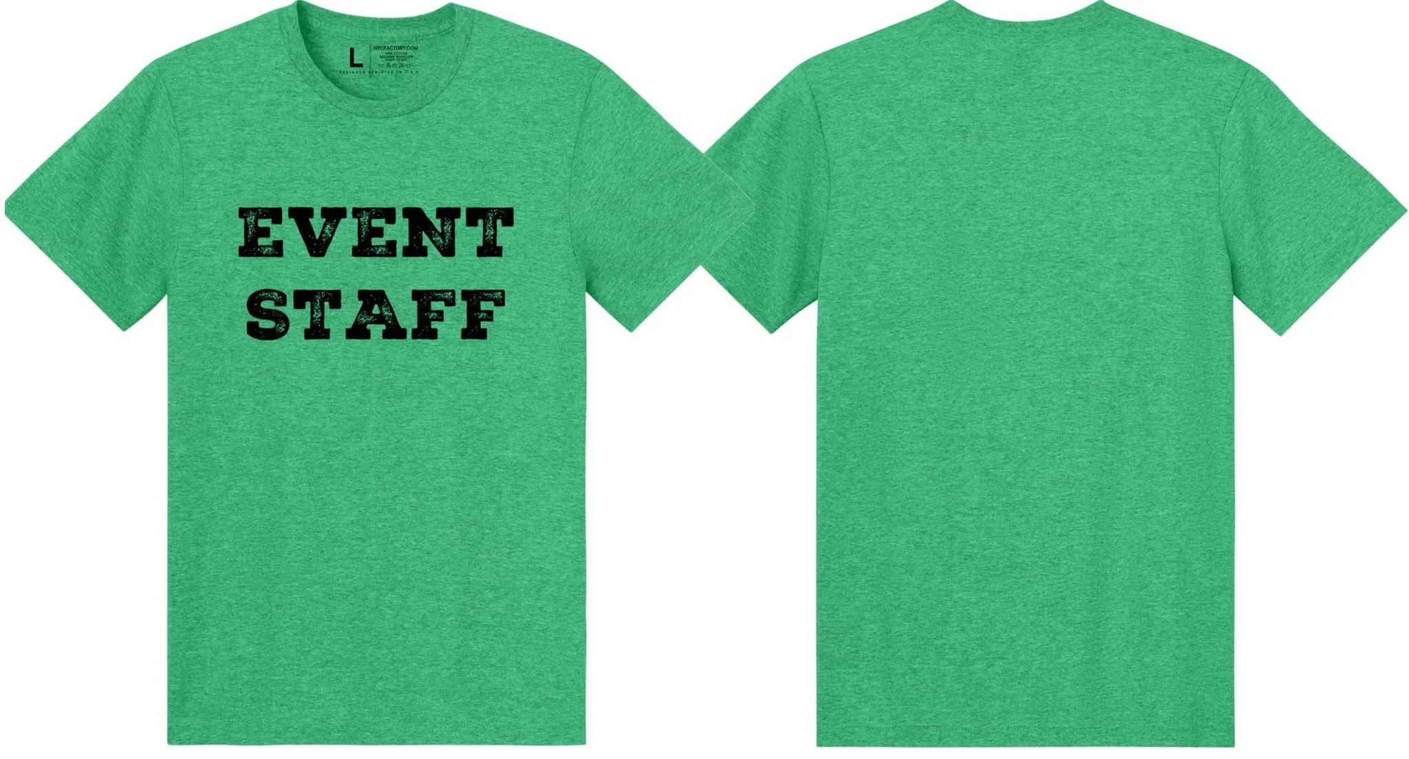 Professional Event Men's Unisex Staff Tees - Front & Back All Colors & Sizes In Stock - NYC Factory
