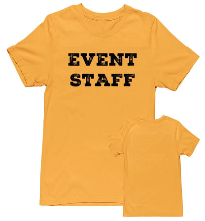 Professional Event Men's Unisex Staff Tees - Front & Back All Colors & Sizes In Stock - NYC Factory