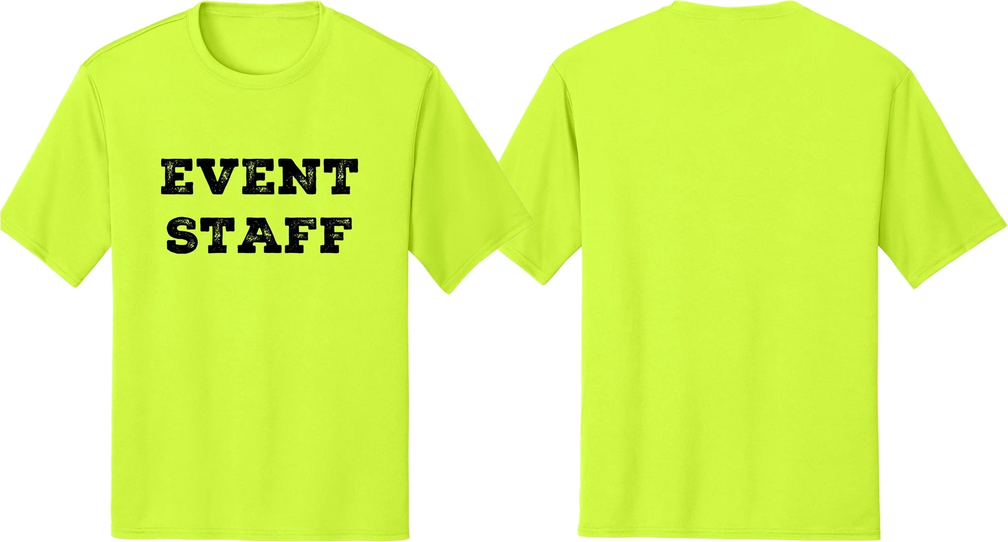Professional Event Men's Unisex Staff Tees - Front & Back All Colors & Sizes In Stock - NYC Factory