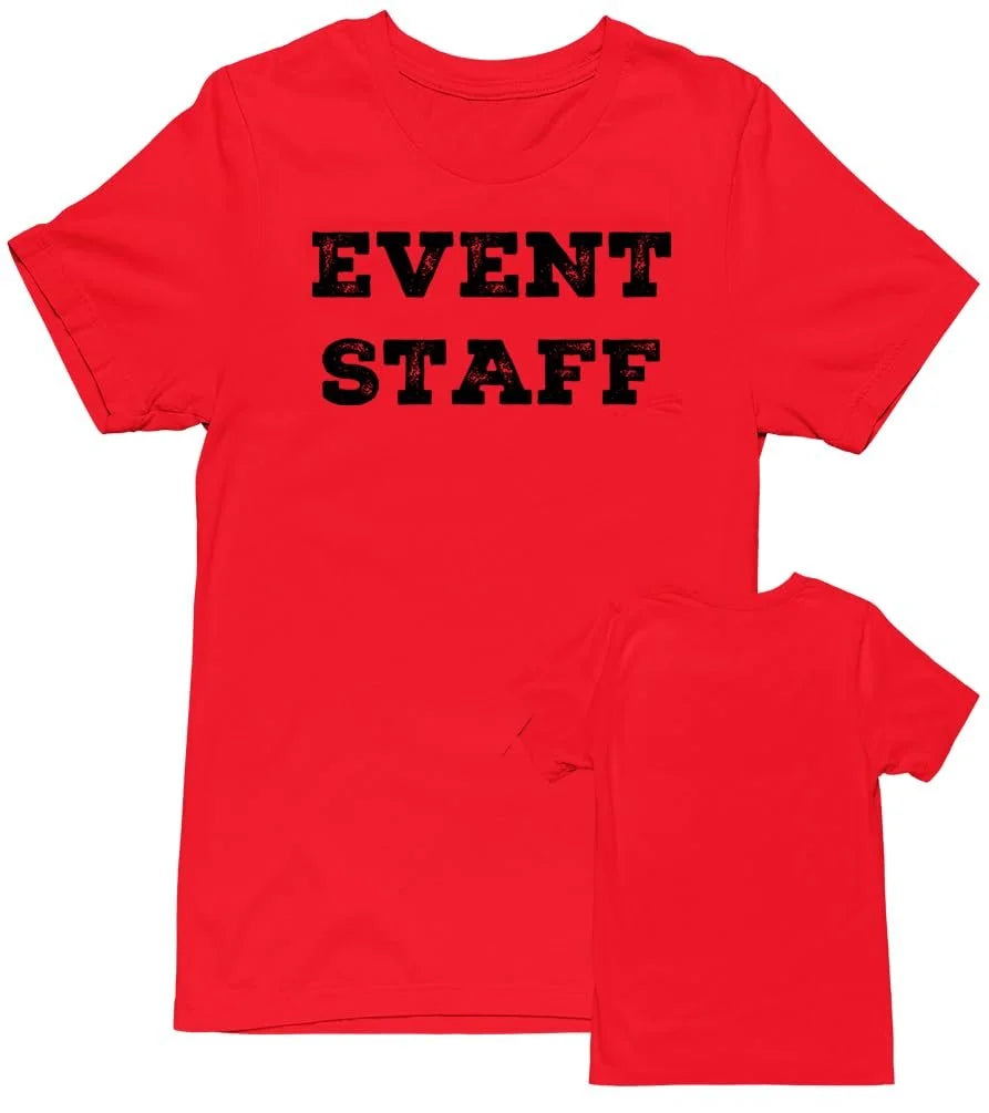 Professional Event Men's Unisex Staff Tees - Front & Back All Colors & Sizes In Stock - NYC Factory