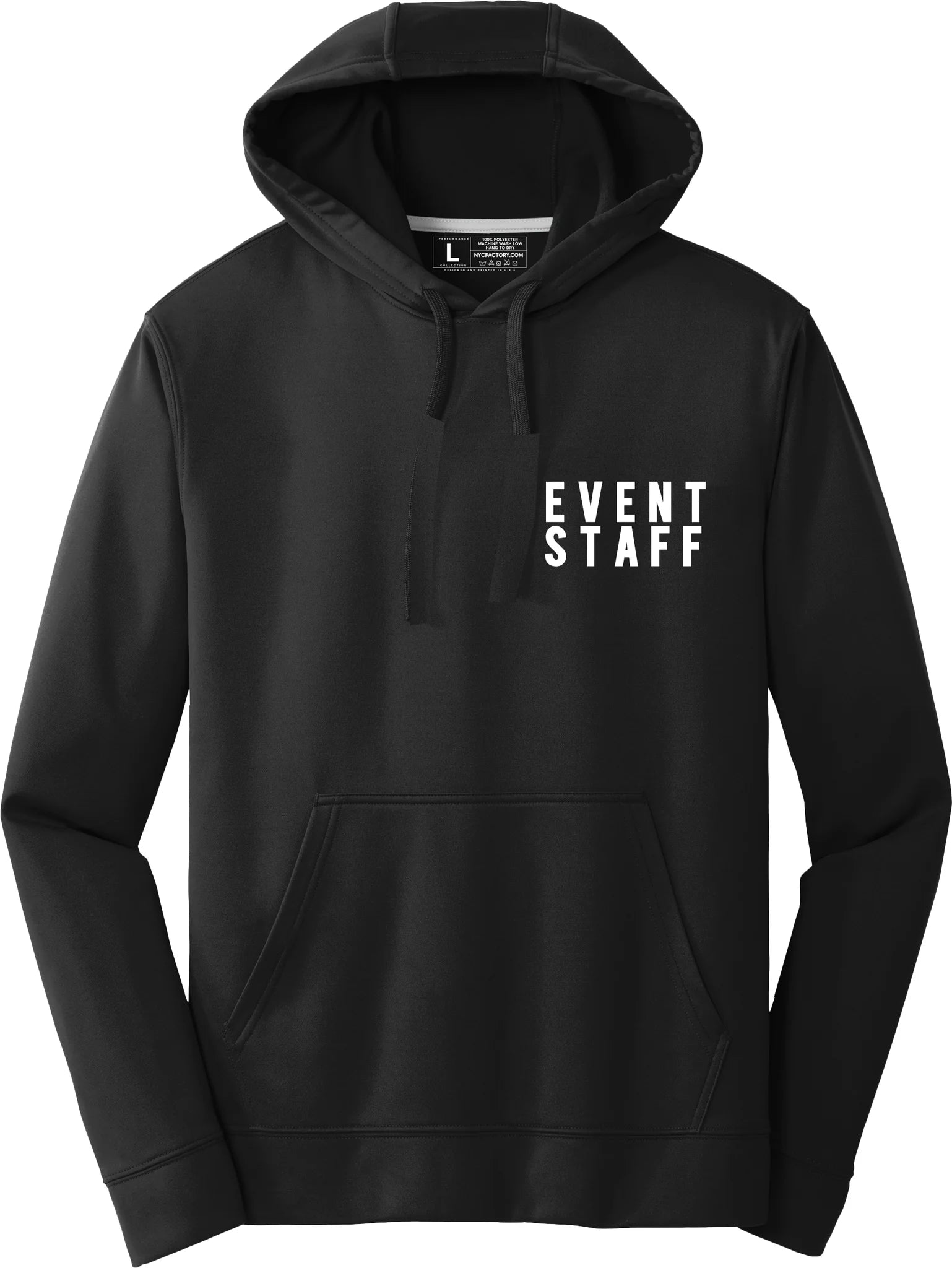 NYC FACTORY Mens EVENT STAFF Cotton Fleece Pullover Hoodie Sweatshirt - NYC Factory