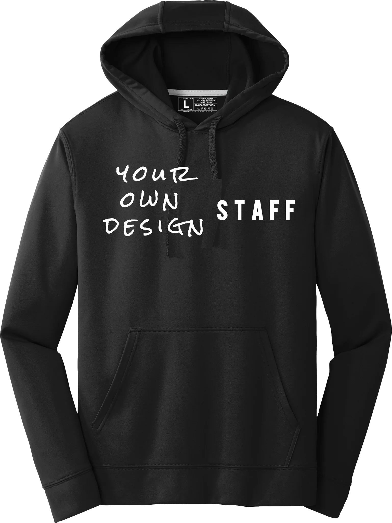 NYC FACTORY Mens EVENT STAFF Cotton Fleece Pullover Hoodie Sweatshirt - NYC Factory