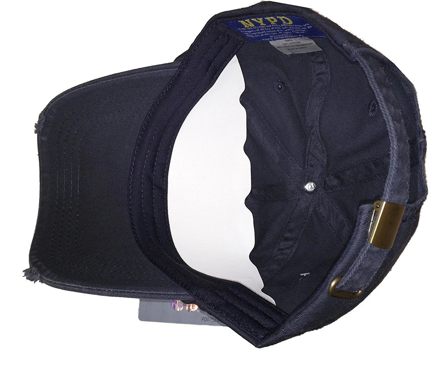 NYPD Baseball Hat New York Police Department Big Gold Distressed Navy Blue - NYC Factory