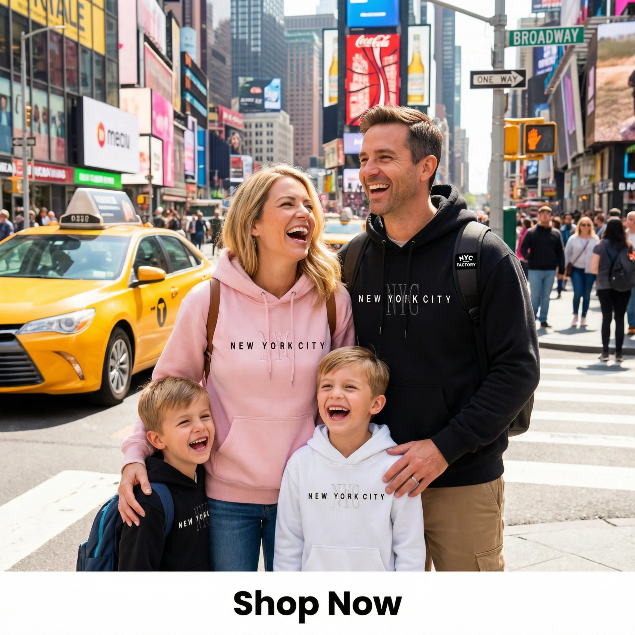 New York City Hoodie Embroidered Logo Adult Unisex Sweatshirt - NYC Factory
