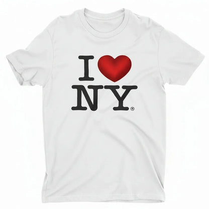 I Love NY Kids Shimmer Heart T-Shirt Officially Licensed Unisex Tees (Youth, White)