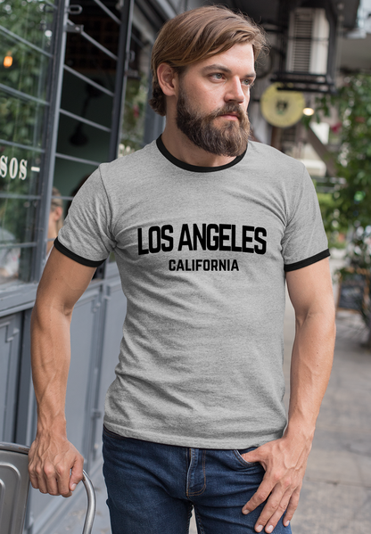 Los Angeles California Retro Design Mens Ringer T-Shirt Tee