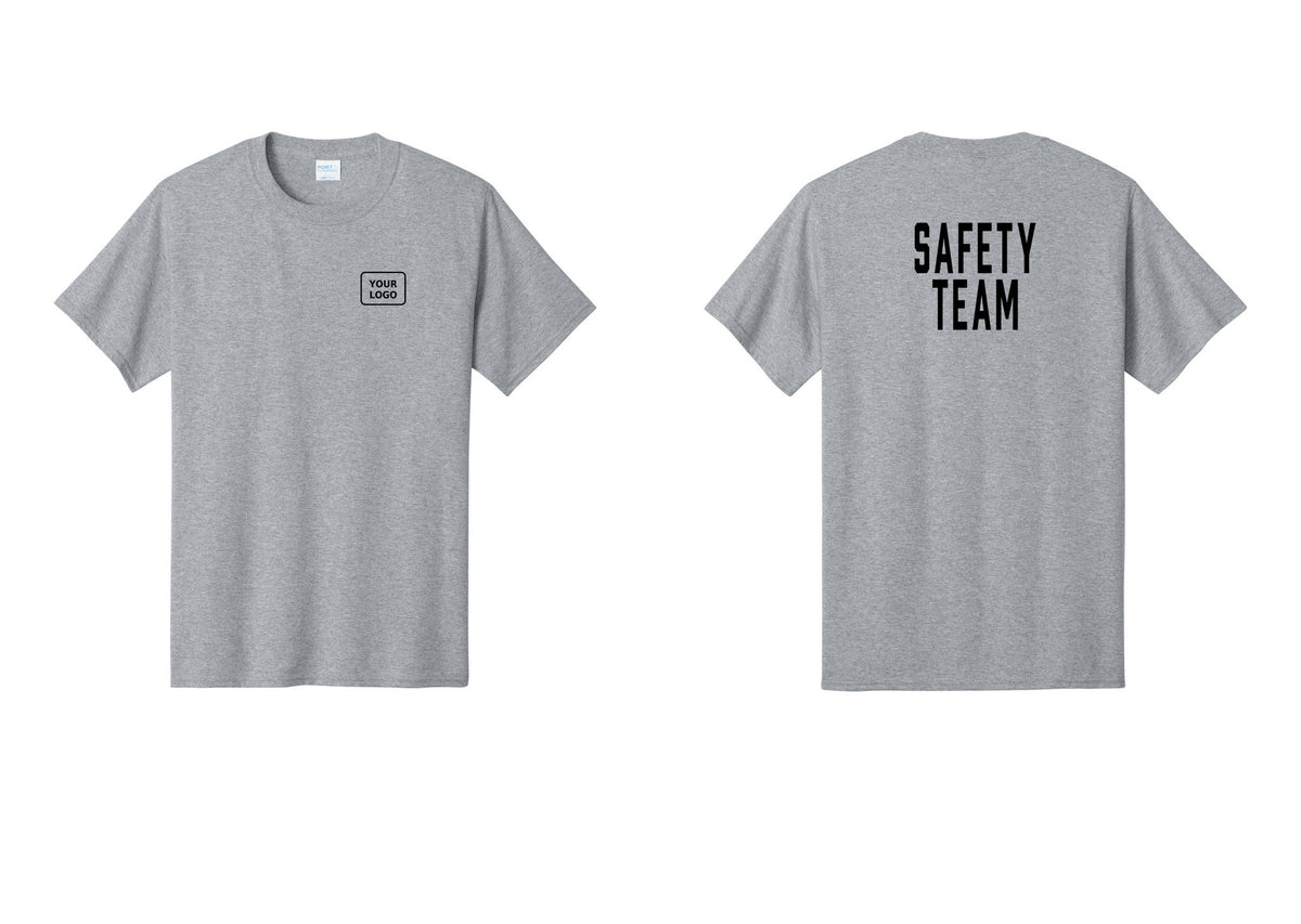 NYC Factory Custom Logo Safety Team T-Shirt for Events, Venues & Volunteers (Classic) - Your Logo + Back - Athletic Heather