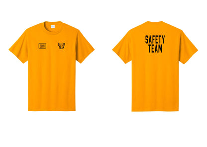 NYC Factory Custom Logo Safety Team T-Shirt for Events, Venues & Volunteers (Classic) - SAFETY TEAM + Your Logo + Back - Gold