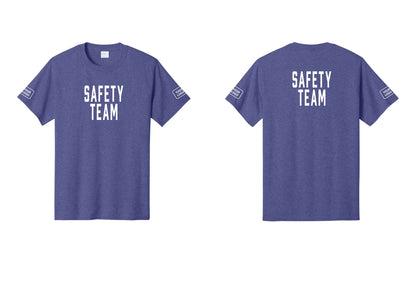 NYC Factory Custom Logo Safety Team T-Shirt for Events, Venues & Volunteers (Classic) - Front + Back + Your Logo Sleeves - Heather Purple