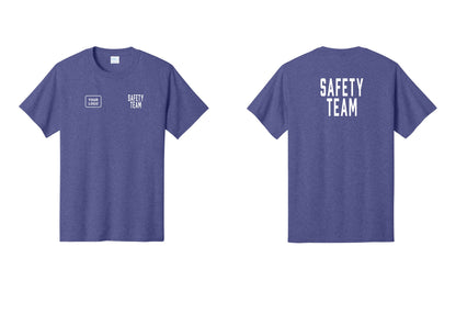 NYC Factory Custom Logo Safety Team T-Shirt for Events, Venues & Volunteers (Classic) - SAFETY TEAM + Your Logo + Back - Heather Purple