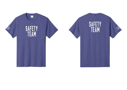 NYC Factory Custom Logo Safety Team T-Shirt for Events, Venues & Volunteers (Classic) - Front + Back + Your Logo Sleeve - Heather Purple