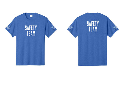 NYC Factory Custom Logo Safety Team T-Shirt for Events, Venues & Volunteers (Classic) - Front + Back + Your Logo Sleeves - Heather Royal