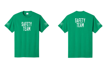 NYC Factory Custom Logo Safety Team T-Shirt for Events, Venues & Volunteers (Classic) - Front + Back + Your Logo Sleeves - Kelly