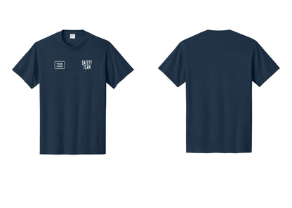 NYC Factory Custom Logo Safety Team T-Shirt for Events, Venues & Volunteers (Classic) - SAFETY TEAM + Your Logo - Navy