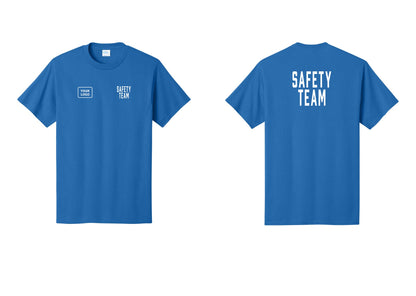 NYC Factory Custom Logo Safety Team T-Shirt for Events, Venues & Volunteers (Classic) - SAFETY TEAM + Your Logo + Back - Royal