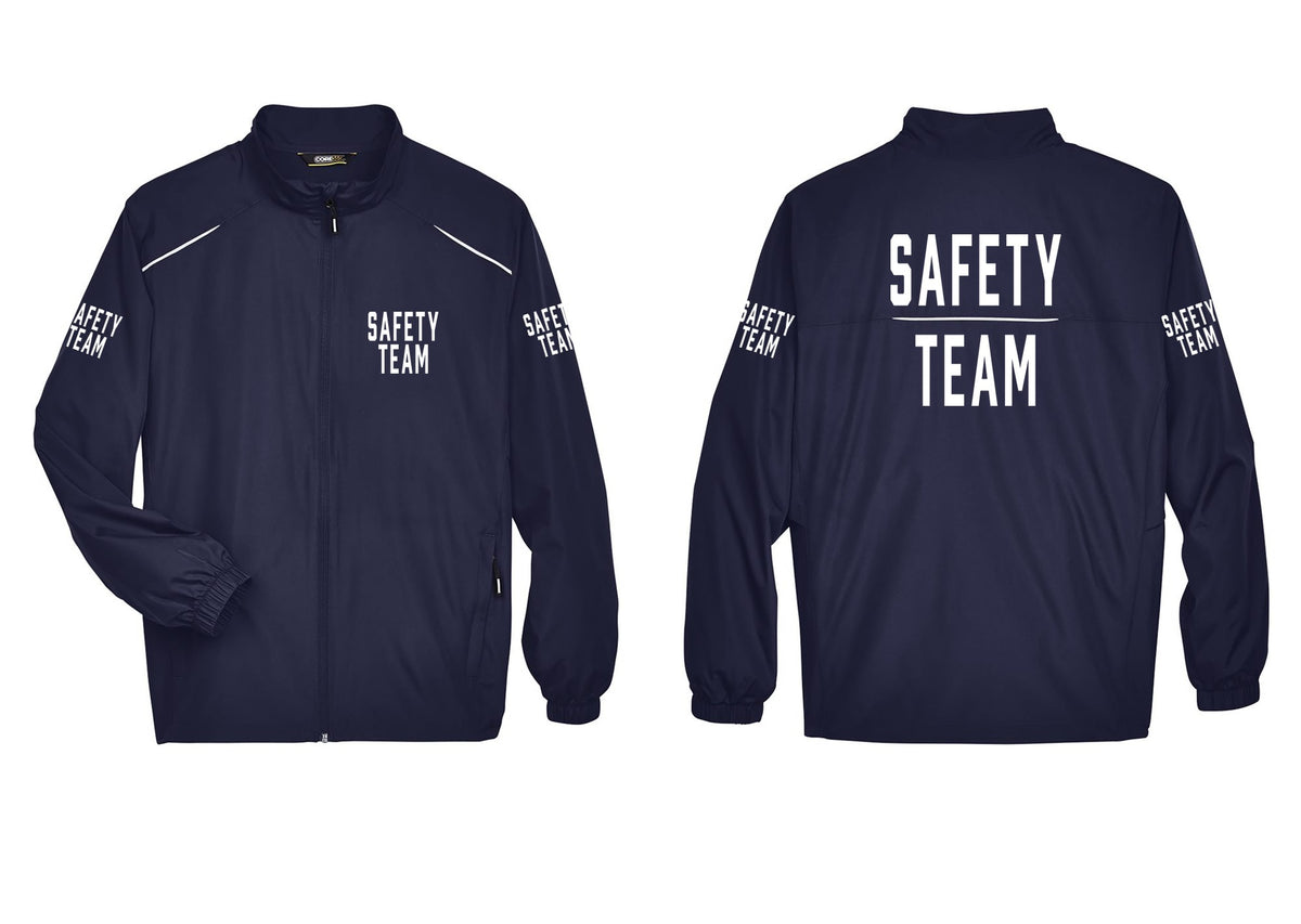 NYC Factory Safety Team Reflective Lightweight Jacket (Classic) - Chest + Back + Safety Team Sleeves - Classic Navy