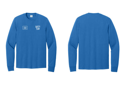 NYC Factory Custom Logo Safety Team Cotton Long Sleeve T-Shirt (Classic) - SAFETY TEAM + Your Logo - Royal