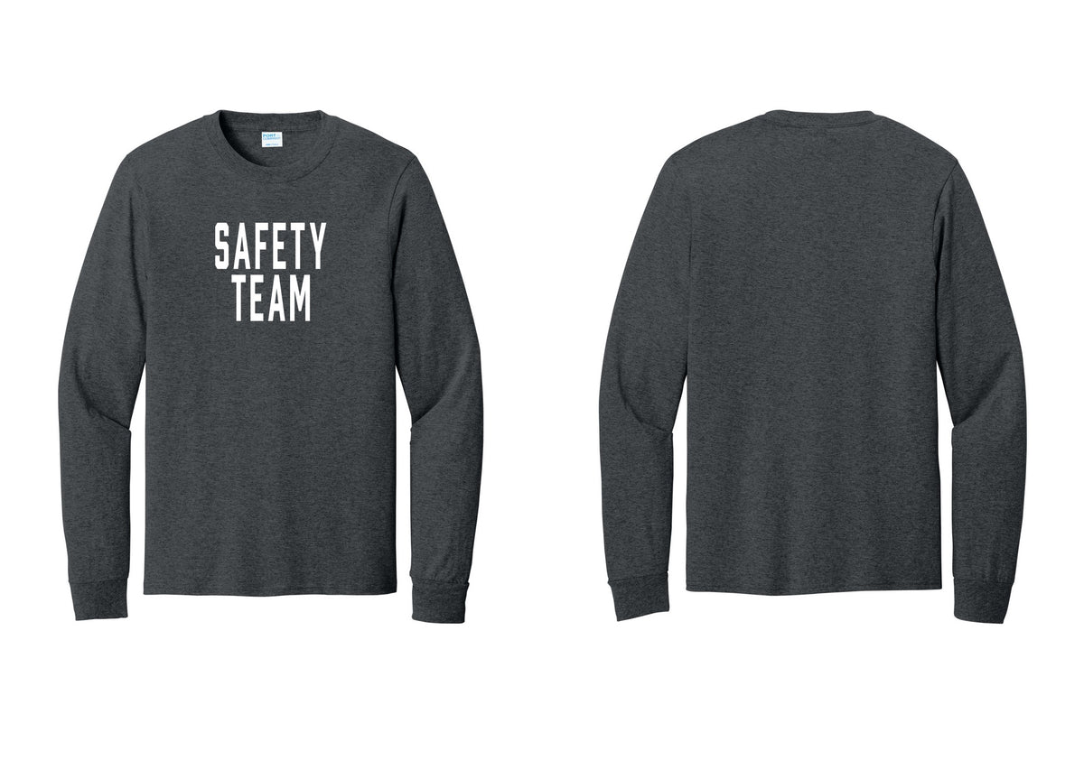 NYC Factory Safety Team Cotton Long Sleeve T-Shirt (Classic) - Front Only - Dark Heather Grey