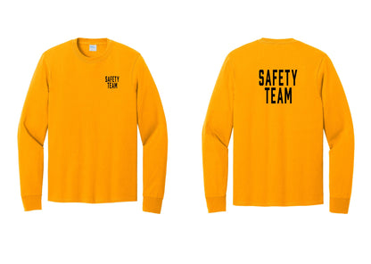 NYC Factory Safety Team Cotton Long Sleeve T-Shirt (Classic) - Chest + Back - Gold