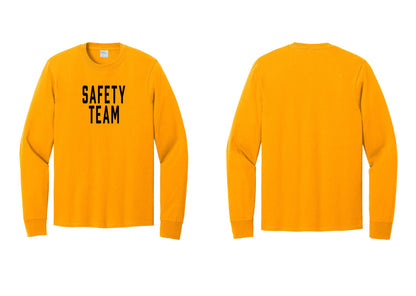 NYC Factory Safety Team Cotton Long Sleeve T-Shirt (Classic) - Front Only - Gold