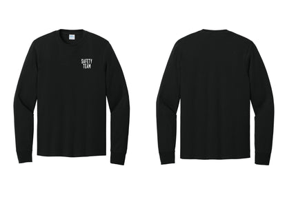 NYC Factory Safety Team Cotton Long Sleeve T-Shirt (Classic) - Chest Only - Black
