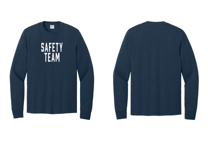 NYC Factory Safety Team Cotton Long Sleeve T-Shirt (Classic) - Front Only - Navy