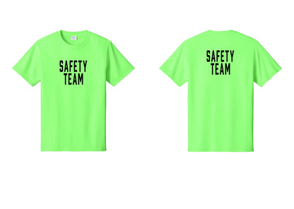 NYC Factory Safety Team T-Shirt for Events, Venues & Volunteers (Classic) - Front + Back - Neon Green