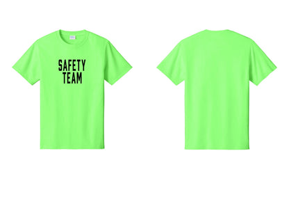 NYC Factory Safety Team T-Shirt for Events, Venues & Volunteers (Classic) - Front Only - Neon Green