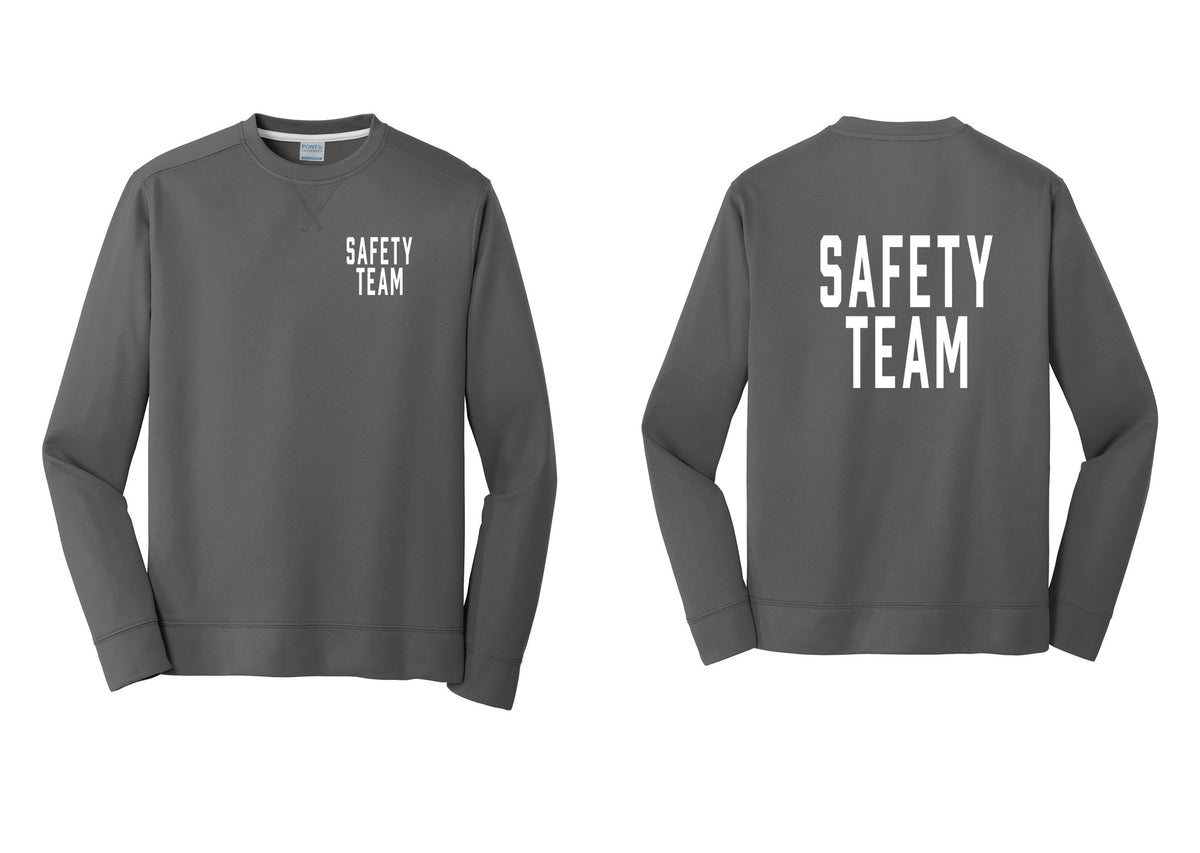 NYC Factory Safety Team Performance Fleece Crewneck Sweatshirt (Classic) - Chest + Back - Charcoal