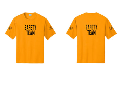 NYC Factory Custom Logo Safety Team Performance T-Shirt (Classic) - Front + Back + Your Logo Sleeves - Gold