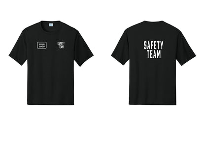 NYC Factory Custom Logo Safety Team Performance T-Shirt (Classic) - SAFETY TEAM + Your Logo + Back - Black