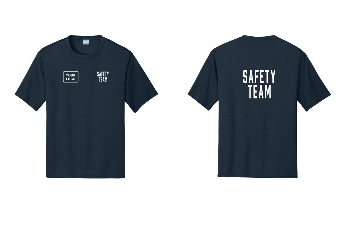 NYC Factory Custom Logo Safety Team Performance T-Shirt (Classic) - SAFETY TEAM + Your Logo + Back - Navy