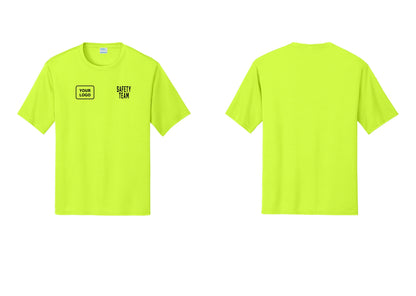 NYC Factory Custom Logo Safety Team Performance T-Shirt (Classic) - SAFETY TEAM + Your Logo - Neon Yellow